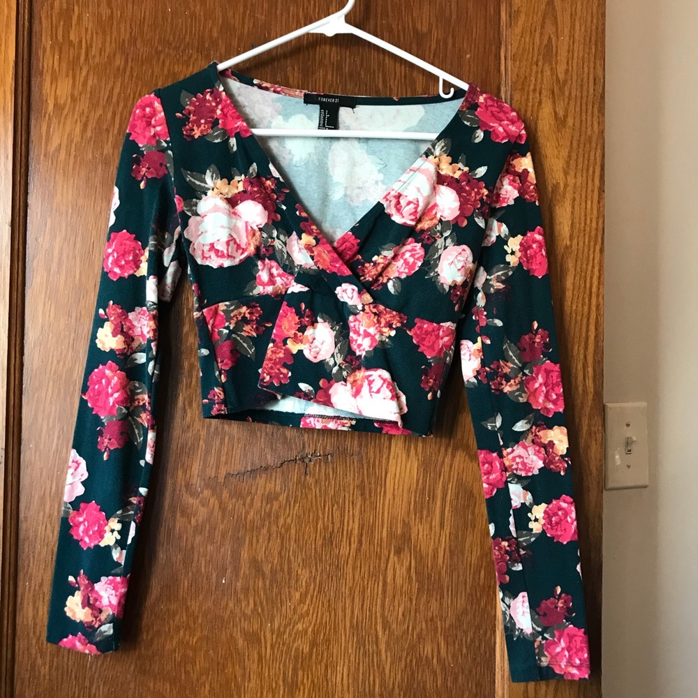 Forever 21 floral crop top